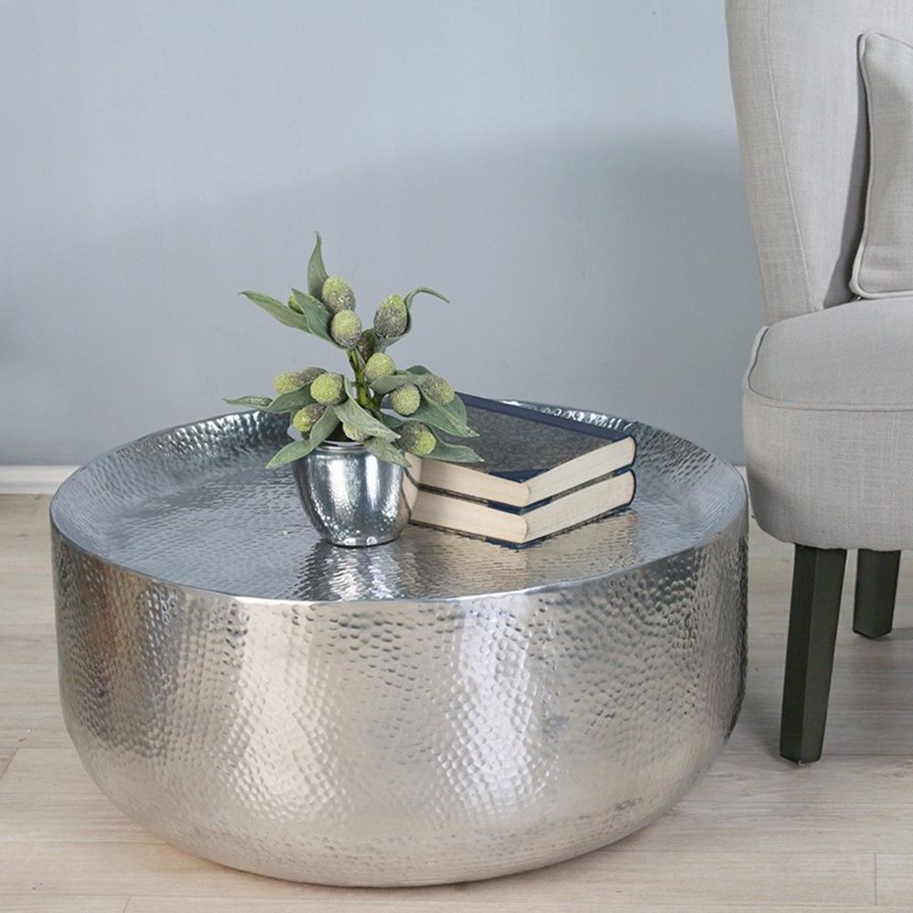 Hammered Coffee Table, Drum (View 18 of 20)