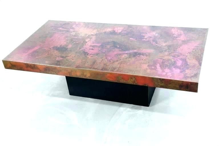 Hammered Copper Coffee Table Beautifully Oxidized Tabletop With Regard To Well Known Oxidized Coffee Tables (View 18 of 20)