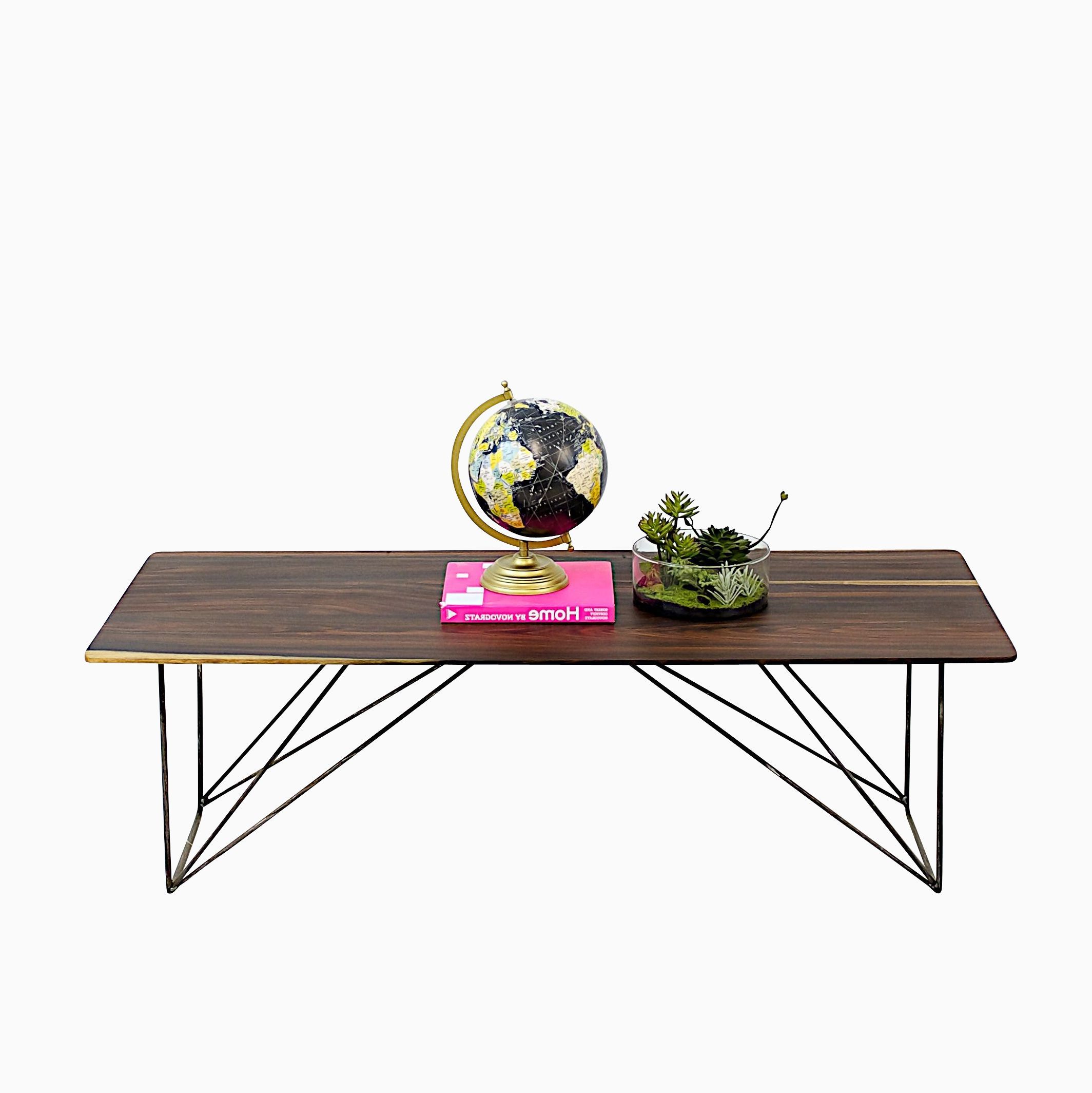 Handmade Solid Rosewood & Geometric Steel Mid Century With Newest Geometric Coffee Tables (View 4 of 20)
