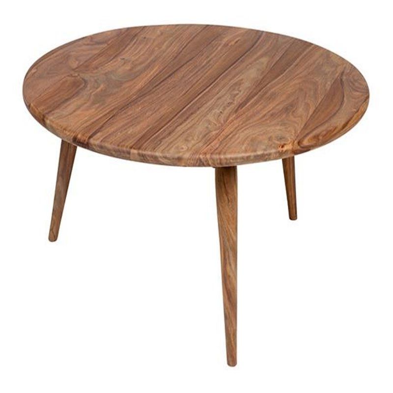 Hawthorne Collections Modern Wood Round Coffee Table In With Latest Light Natural Drum Coffee Tables (View 8 of 20)
