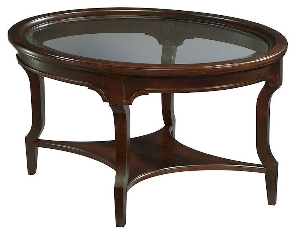 Hekman Oval Glass Coffee Table New Traditions He 951202nt In Well Known Glass And Pewter Oval Coffee Tables (View 14 of 20)