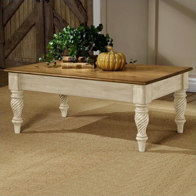 Hillsdale Wilshire Distressed Rectangular Cocktail Antique Within Widely Used White Gloss And Maple Cream Coffee Tables (Gallery 3 of 20)