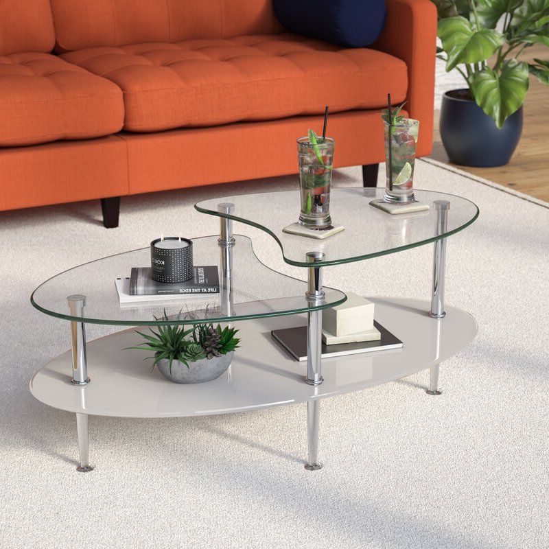 Home Loft Concept Glass Oval Coffee Table & Reviews Throughout Preferred Glass And Pewter Oval Coffee Tables (Gallery 3 of 20)