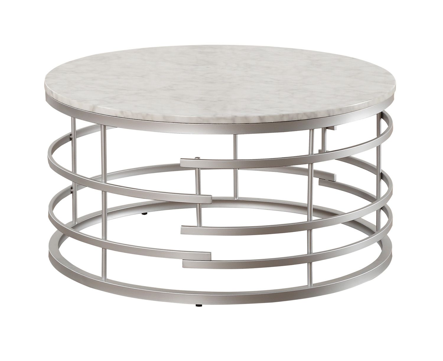 Homelegance Brassica Round Cocktail/coffee Table With Faux Within Most Current Faux White Marble And Metal Coffee Tables (Gallery 20 of 20)