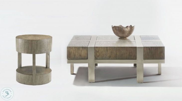 Interiors Casegoods Rustic Gray And Tarnished Nickel Leigh Pertaining To Most Popular Gray Wood Veneer Cocktail Tables (Gallery 1 of 20)