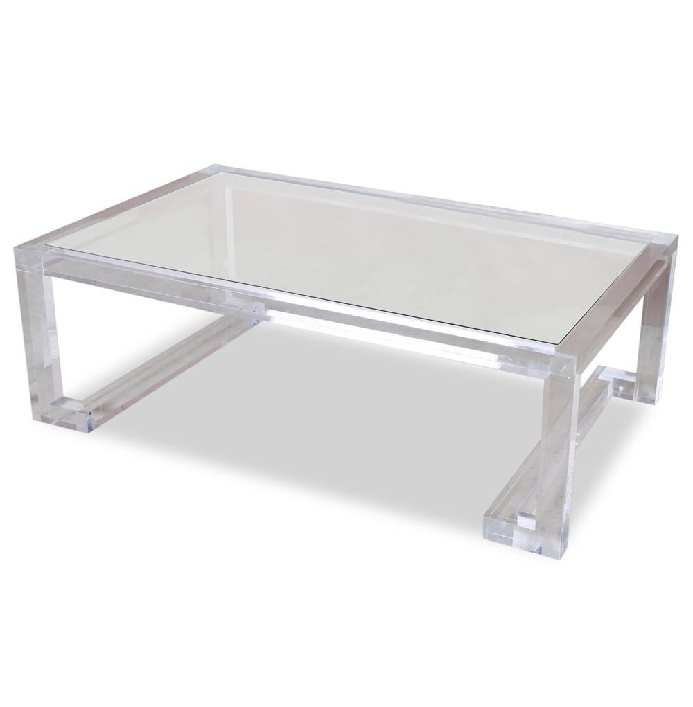 Interlude Ava Hollywood Regency Modern Glass Acrylic Throughout Well Liked Acrylic Coffee Tables (Gallery 20 of 20)