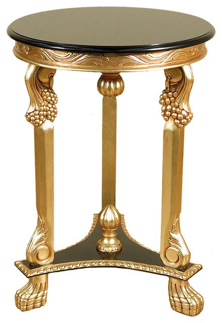 Italian Style Gold Leaf And Black Round Occasional Table In 2020 Antiqued Gold Leaf Coffee Tables (View 17 of 20)