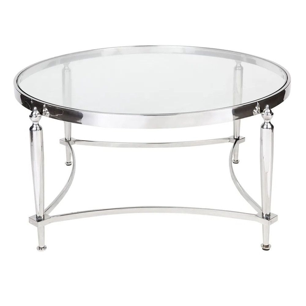 Jak Stainless Steel Round Coffee Table, 97cm, Nickel Inside Newest Silver Stainless Steel Coffee Tables (View 11 of 20)