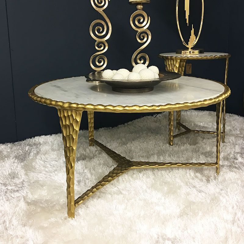 Kingston Hammered Gold And Marble Coffee Table (View 15 of 20)