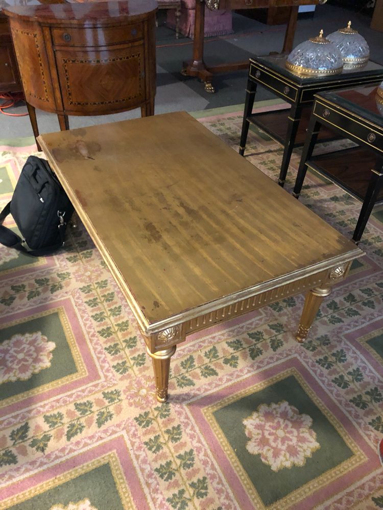 Latest Antique Blue Gold Coffee Tables In Lot Detail – Gold Painted Coffee Table (Gallery 10 of 20)