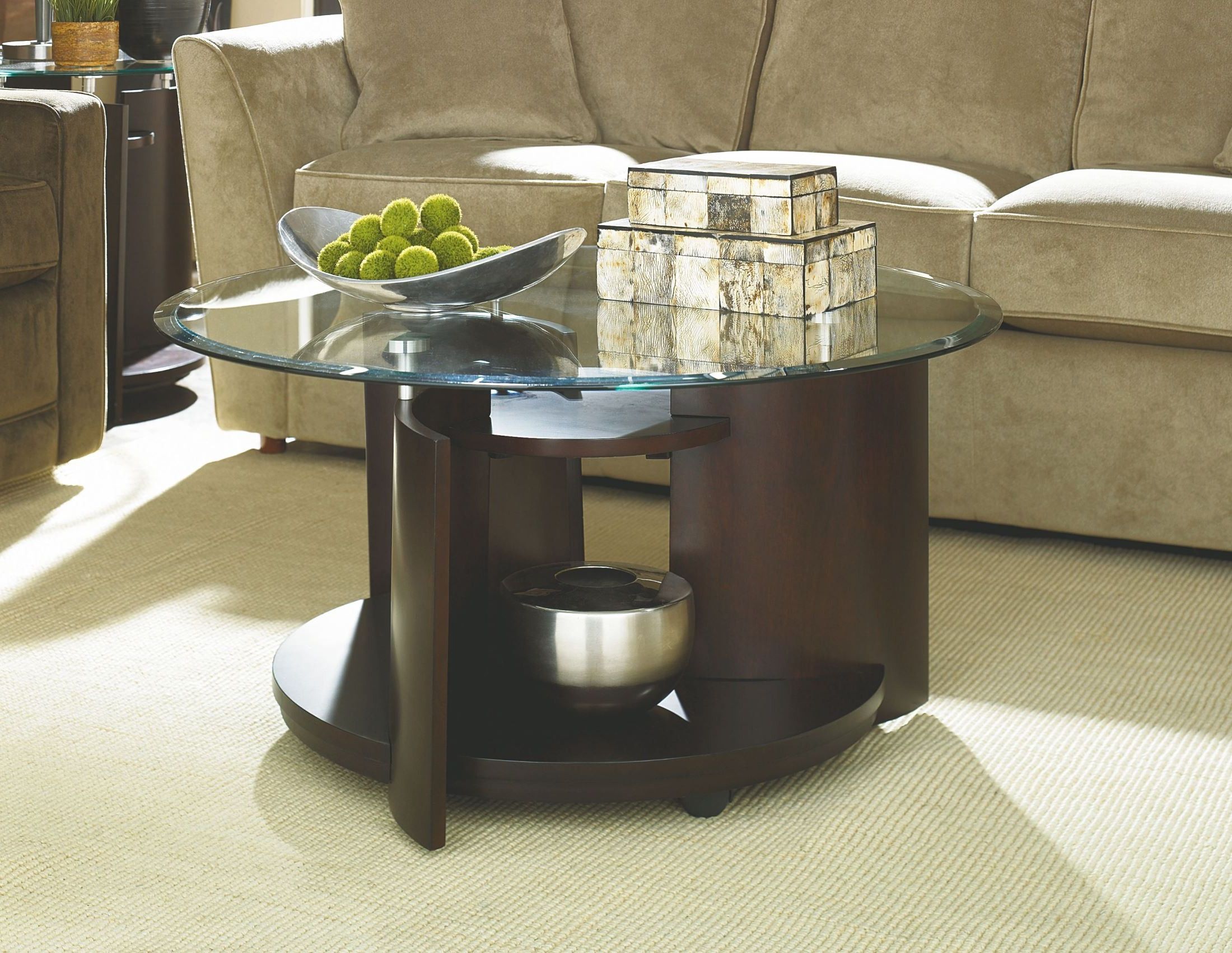 Latest Dark Coffee Bean Cocktail Tables In Apex Dark Umber Brown Round Cocktail Table – 1stopbedrooms (View 8 of 20)