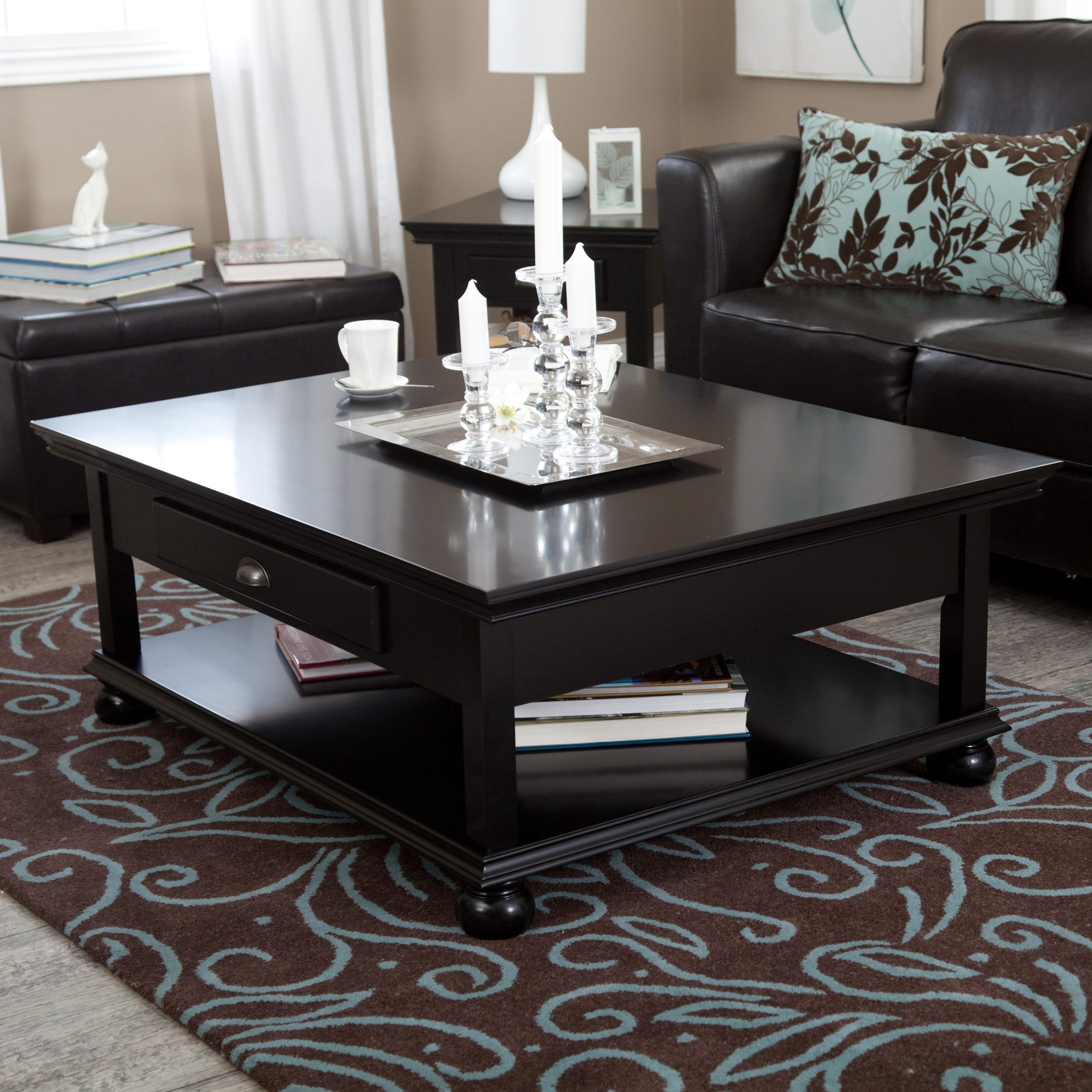 Latest Dark Coffee Bean Cocktail Tables Within Parker Coffee Table – Black At Hayneedle (Gallery 3 of 20)