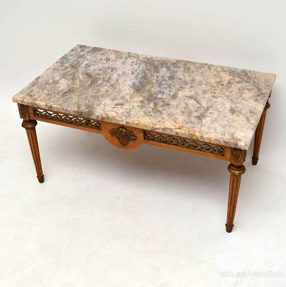 Latest Marble Top Coffee Tables With Antique French Marble Top Coffee Table – Antiques Atlas (View 16 of 20)