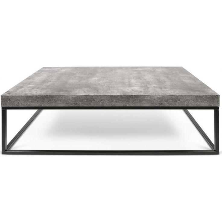 Latest Modern Concrete Coffee Tables Within Petra 120 Concrete Coffee Table – Black Steel (Gallery 9 of 20)