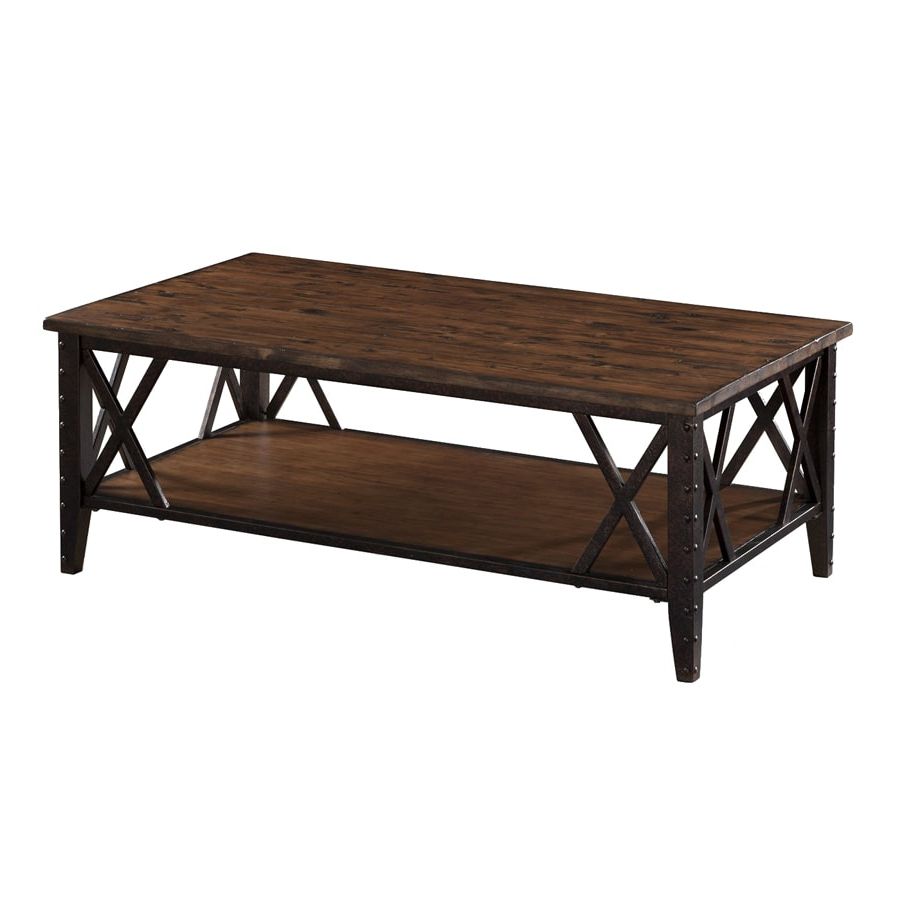 Latest Wood Rectangular Coffee Tables With Shop Magnussen Home Fleming Rustic Pine Rectangular Coffee (View 6 of 20)