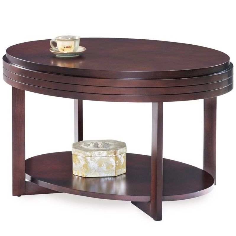 Leick Favorite Finds Oval Coffee Table In Chocolate Cherry Intended For Well Liked Cocoa Coffee Tables (Gallery 6 of 20)