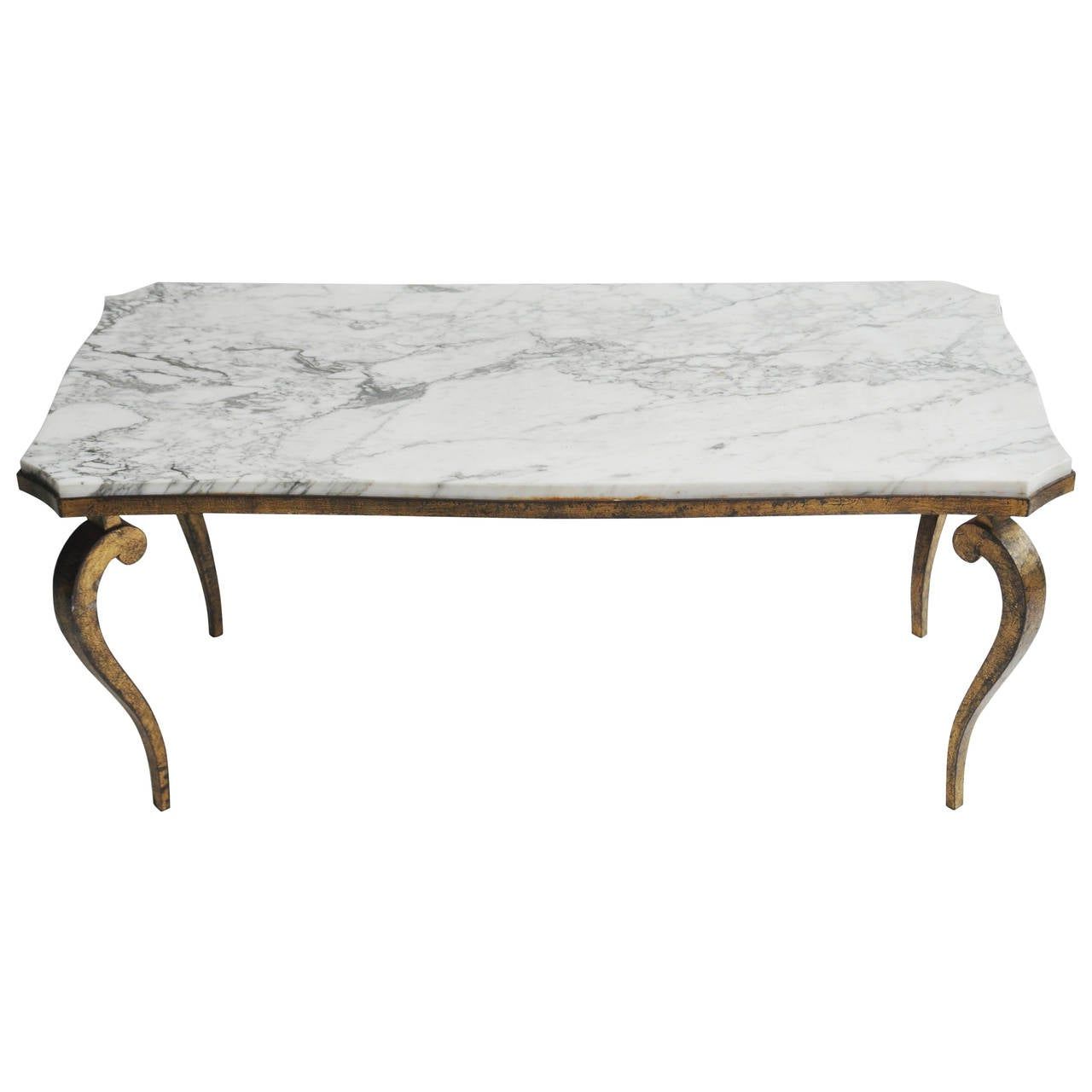 Marble And Gold Leaf Cabriole Leg Coffee Tableramsay With Best And Newest Antiqued Gold Leaf Coffee Tables (View 8 of 20)
