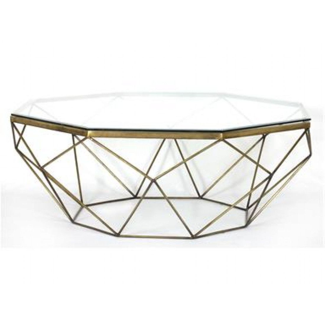 Marlow Geometric Coffee Table Antique Brass (View 16 of 20)