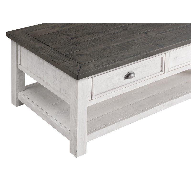 Martin Svensson Home Monterey Solid Wood 2 Drawer Coffee Within 2019 Gray Driftwood Storage Coffee Tables (View 4 of 20)