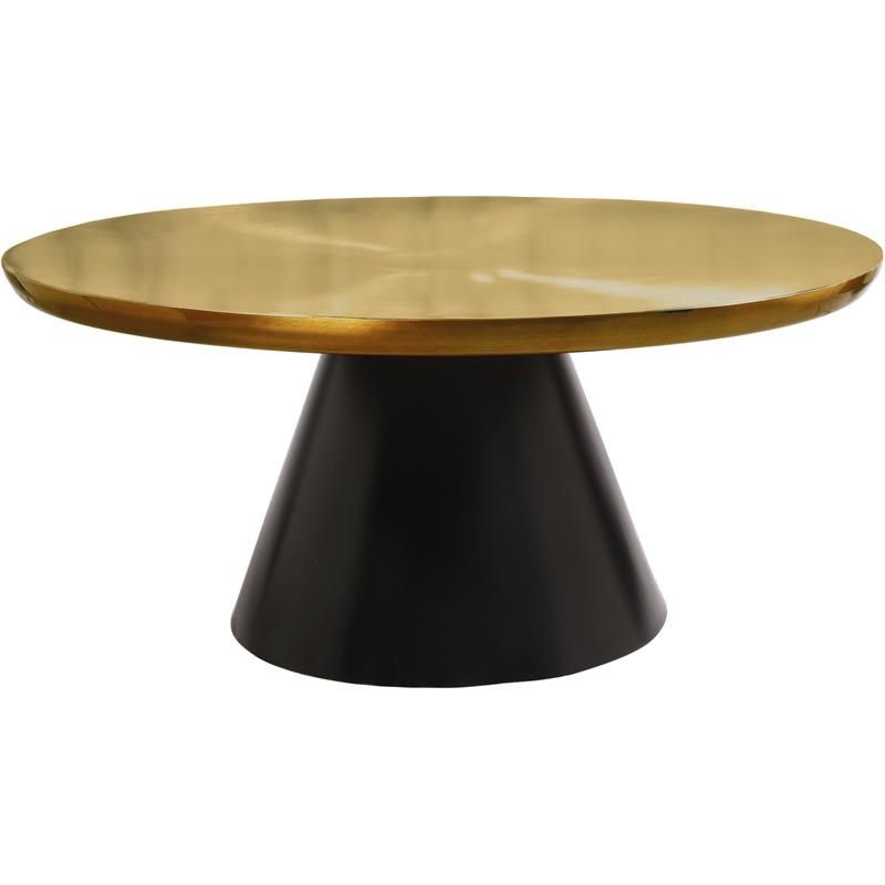 Meridian Furniture Martini Brushed Gold Metal Coffee Table Intended For Most Recent Matte Black Coffee Tables (View 9 of 20)