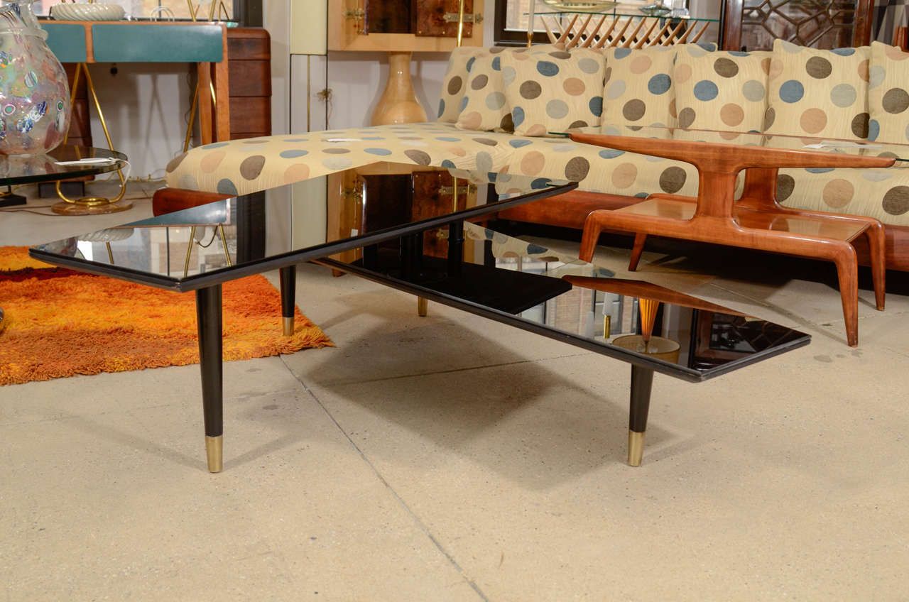 Mid Century Black Mirrored Multi Directional Cocktail Regarding Best And Newest Caviar Black Cocktail Tables (Gallery 5 of 20)