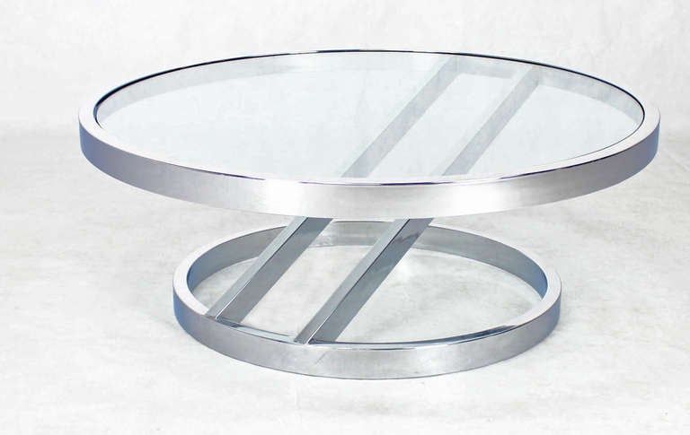 Modern Chrome And Glass Round Coffee Tablebaughman At Pertaining To Well Known Chrome And Glass Modern Coffee Tables (Gallery 19 of 20)