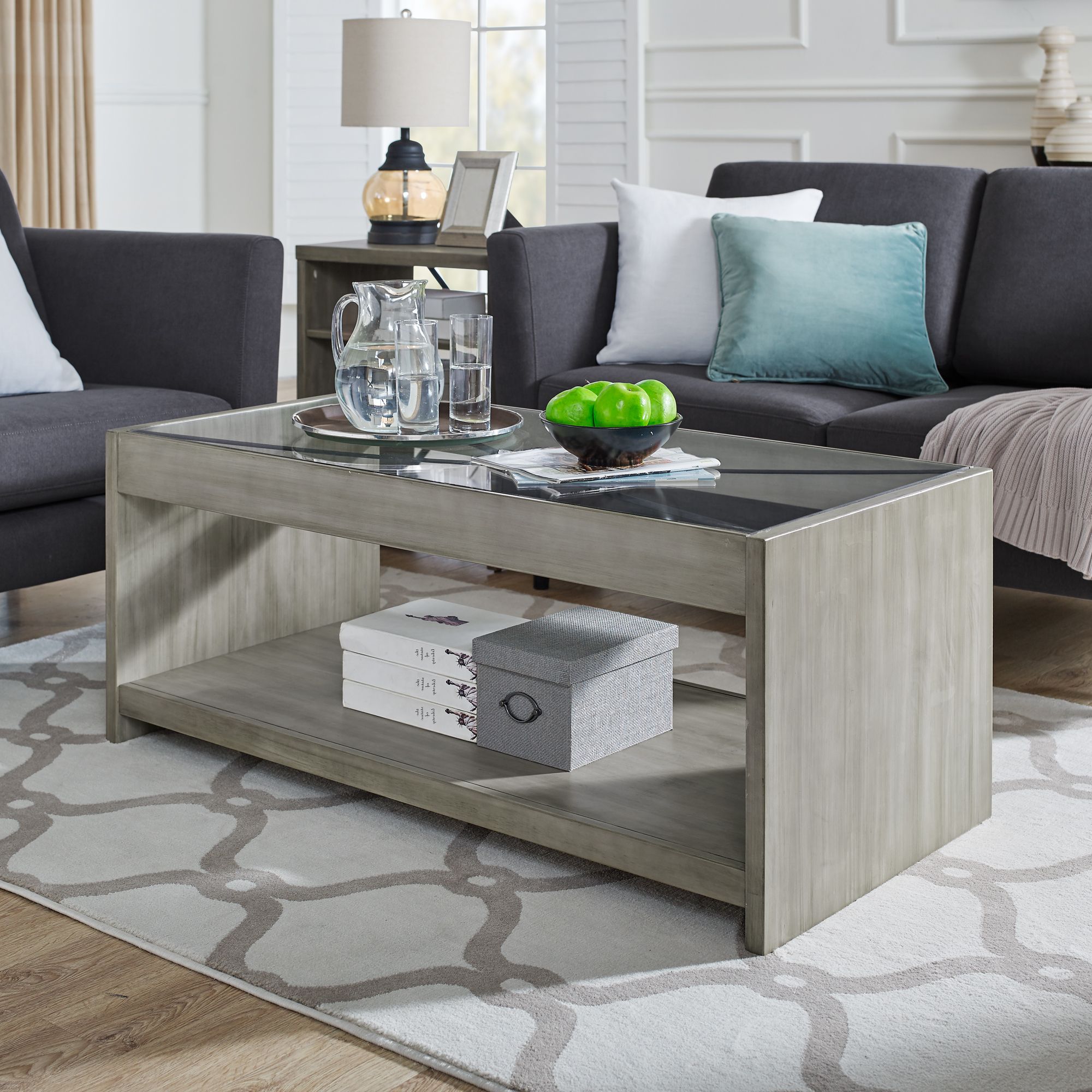 Modern Essentials Georgette Rustic Farm House Solid Wood Within Popular Geometric Glass Modern Coffee Tables (View 7 of 20)