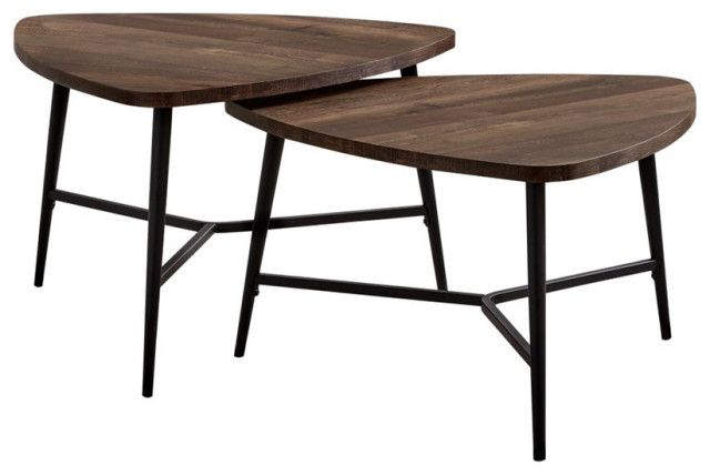 Monarch 2 Piece Contemporary Wood Top Nesting Coffee Table For Favorite 2 Piece Modern Nesting Coffee Tables (Gallery 19 of 20)