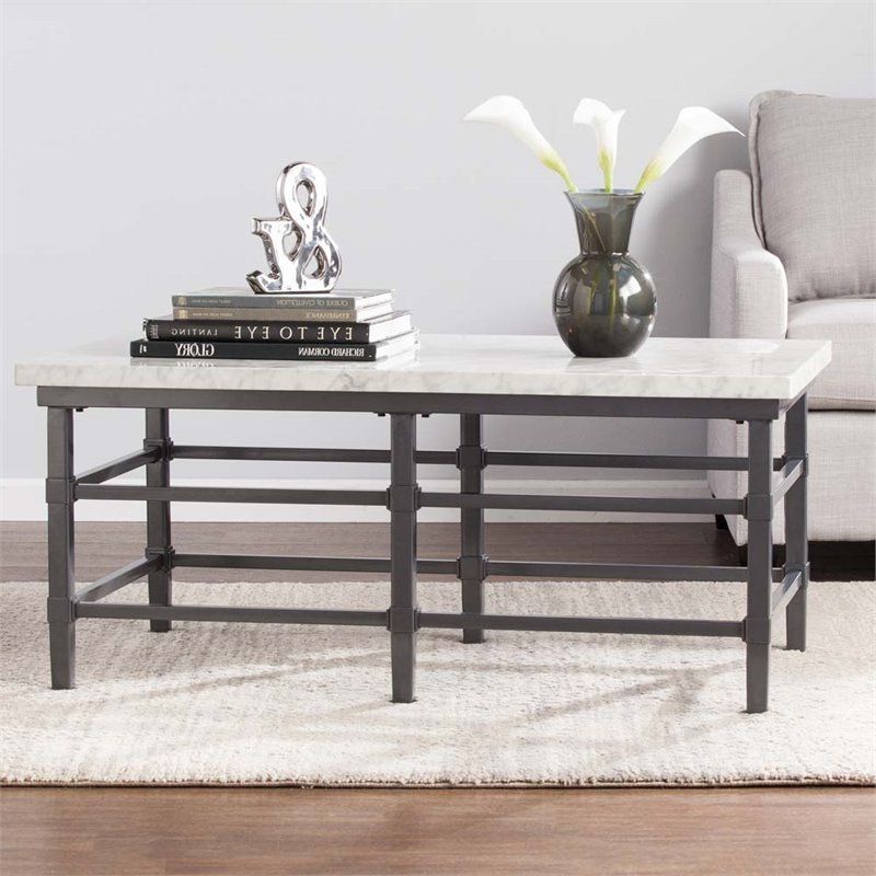 Most Current Faux Marble Coffee Tables With Regard To Southern Enterprises Tulane Faux Marble Top Coffee Table (Gallery 12 of 20)