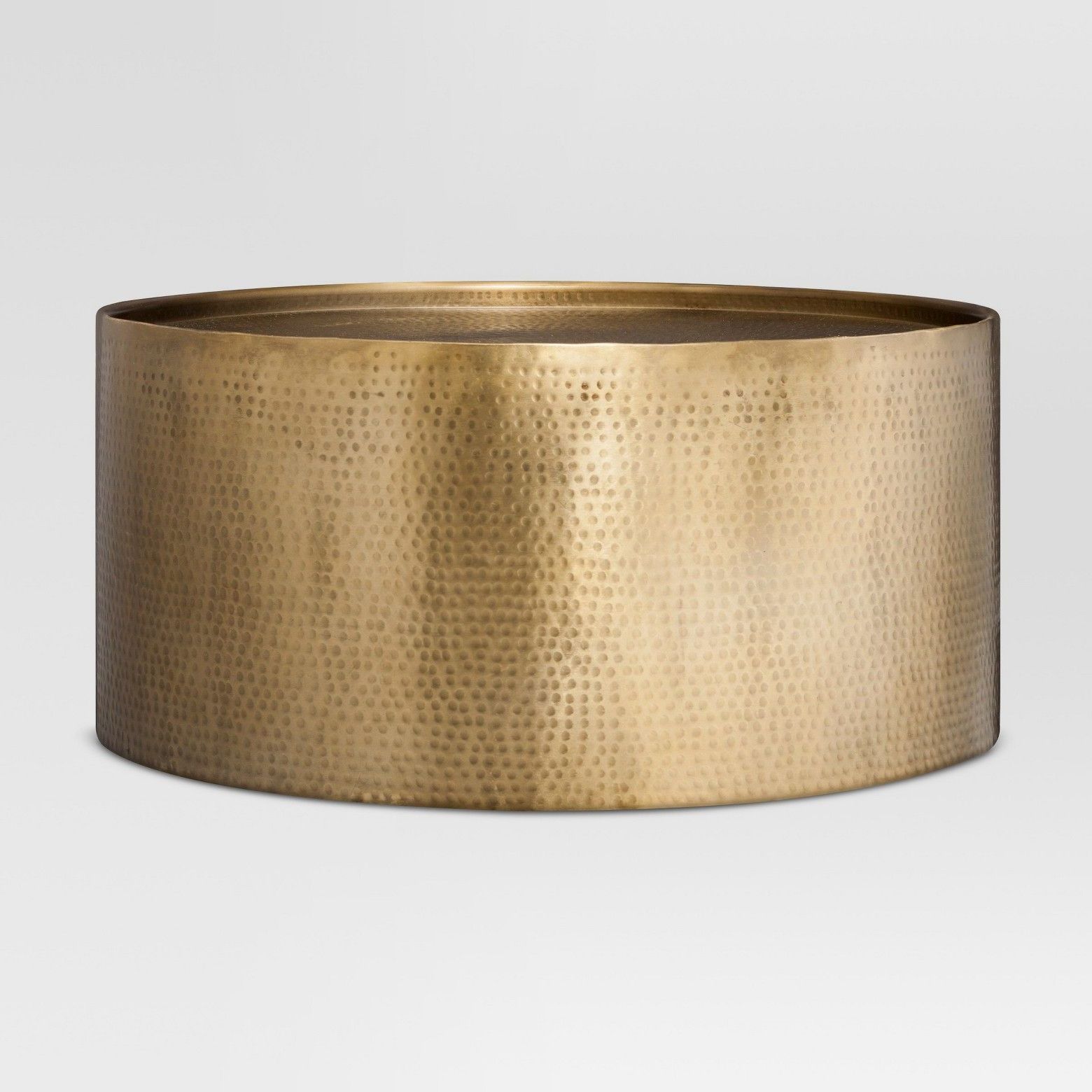 Most Current Hammered Antique Brass Modern Cocktail Tables Regarding Manila Round Hammered Drum Coffee Table Brass – Project 62 (Gallery 19 of 20)