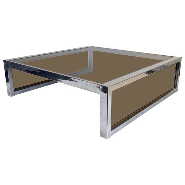 Most Current Mirrored And Chrome Modern Cocktail Tables With Mirror Chrome And Smoke Glass Modernist Coffee Table (View 8 of 20)