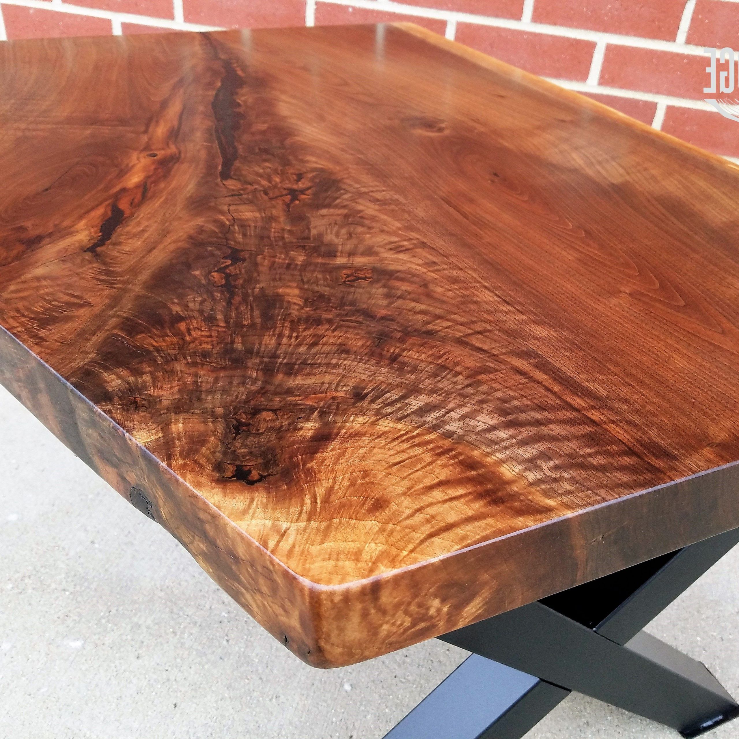 Most Current Rustic Walnut Wood Coffee Tables For Hand Crafted Live Edge Coffee Table  Black Walnut  X Style (Gallery 7 of 20)