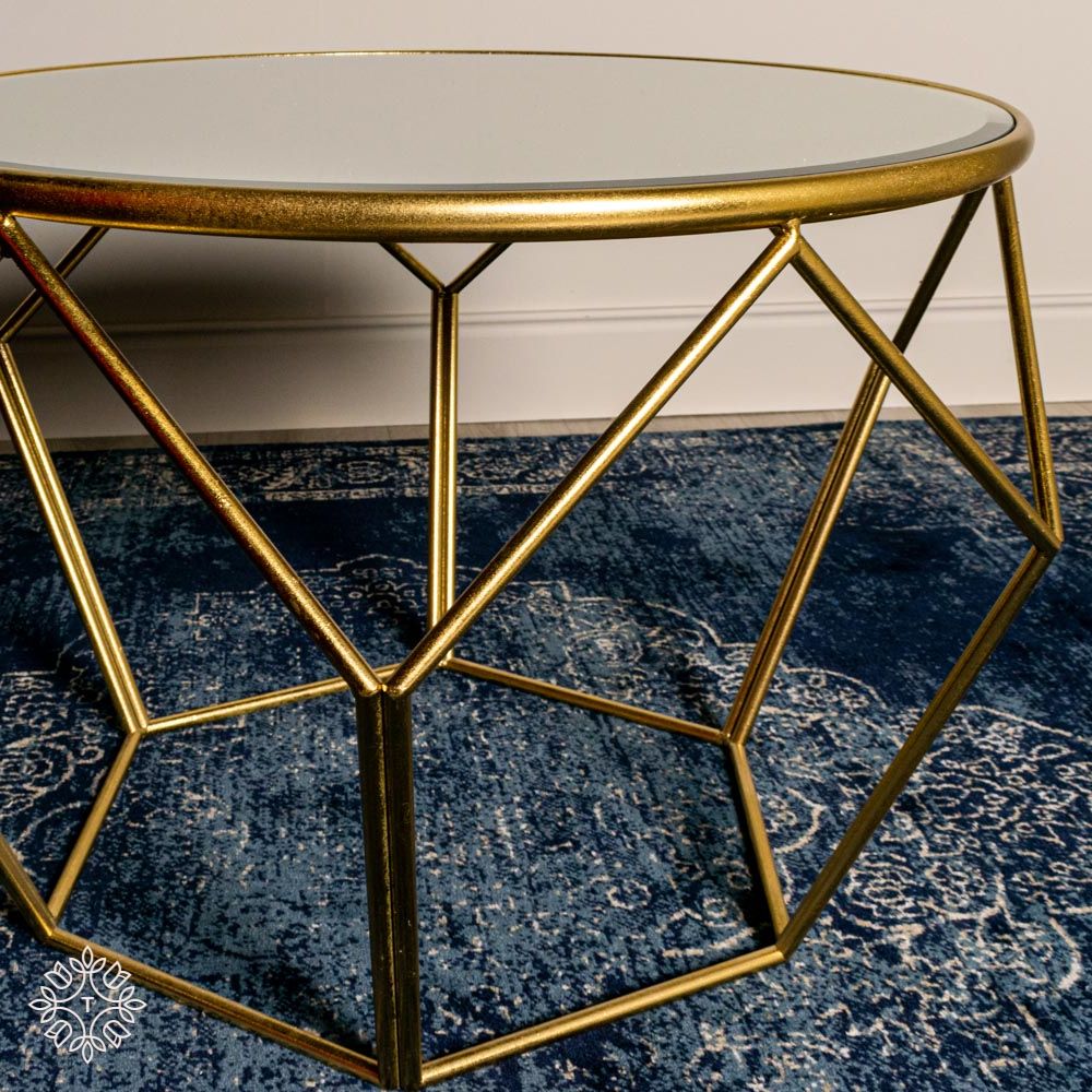Most Current White Geometric Coffee Tables Intended For Geometric Coffee Table Gold – Vivianne White Marble (View 16 of 20)