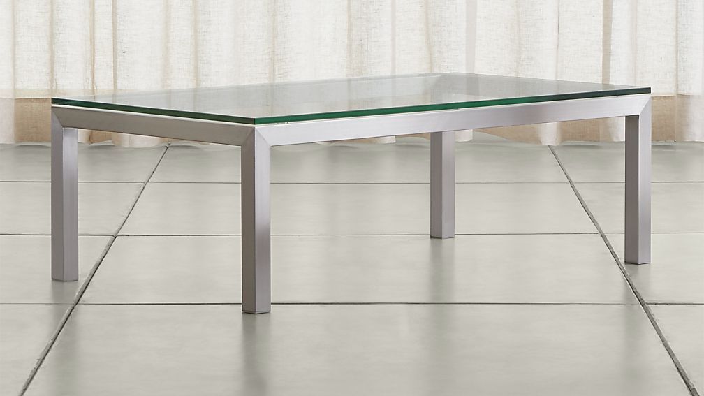Most Popular Clear Glass Top Cocktail Tables For Parsons Small Rectangular Stainless Steel Coffee Table (View 6 of 20)