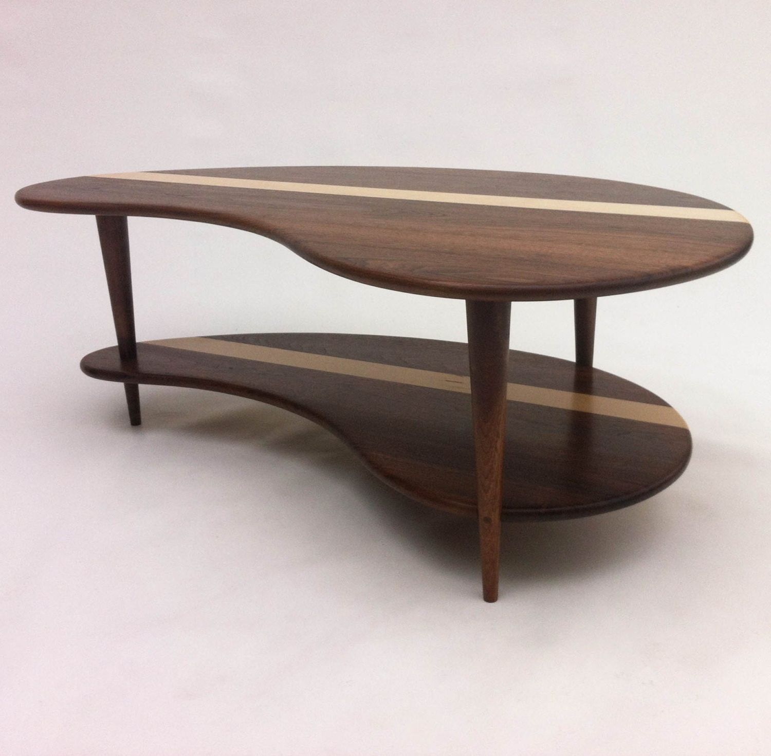Most Popular Dark Walnut Drink Tables Throughout Mid Century Modern Coffee Cocktail Table Solid Walnut With (View 14 of 20)