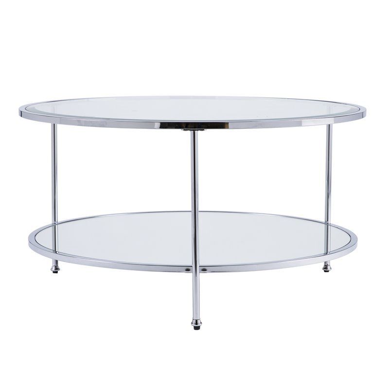 Most Popular Glass And Chrome Cocktail Tables Pertaining To Southern Enterprises Risa Glass Top Cocktail Table In (View 11 of 20)