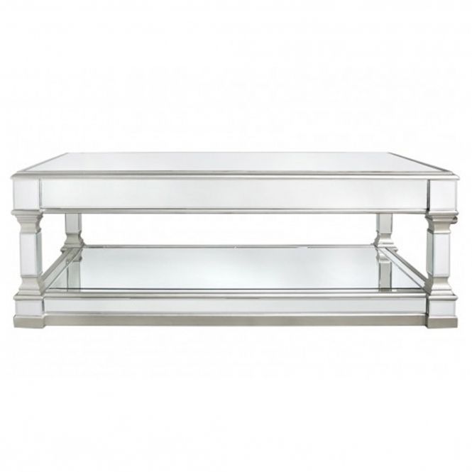 Most Popular Mirrored And Chrome Modern Cocktail Tables With Regard To Livorno Silver Mirrored Coffee Table (View 5 of 20)