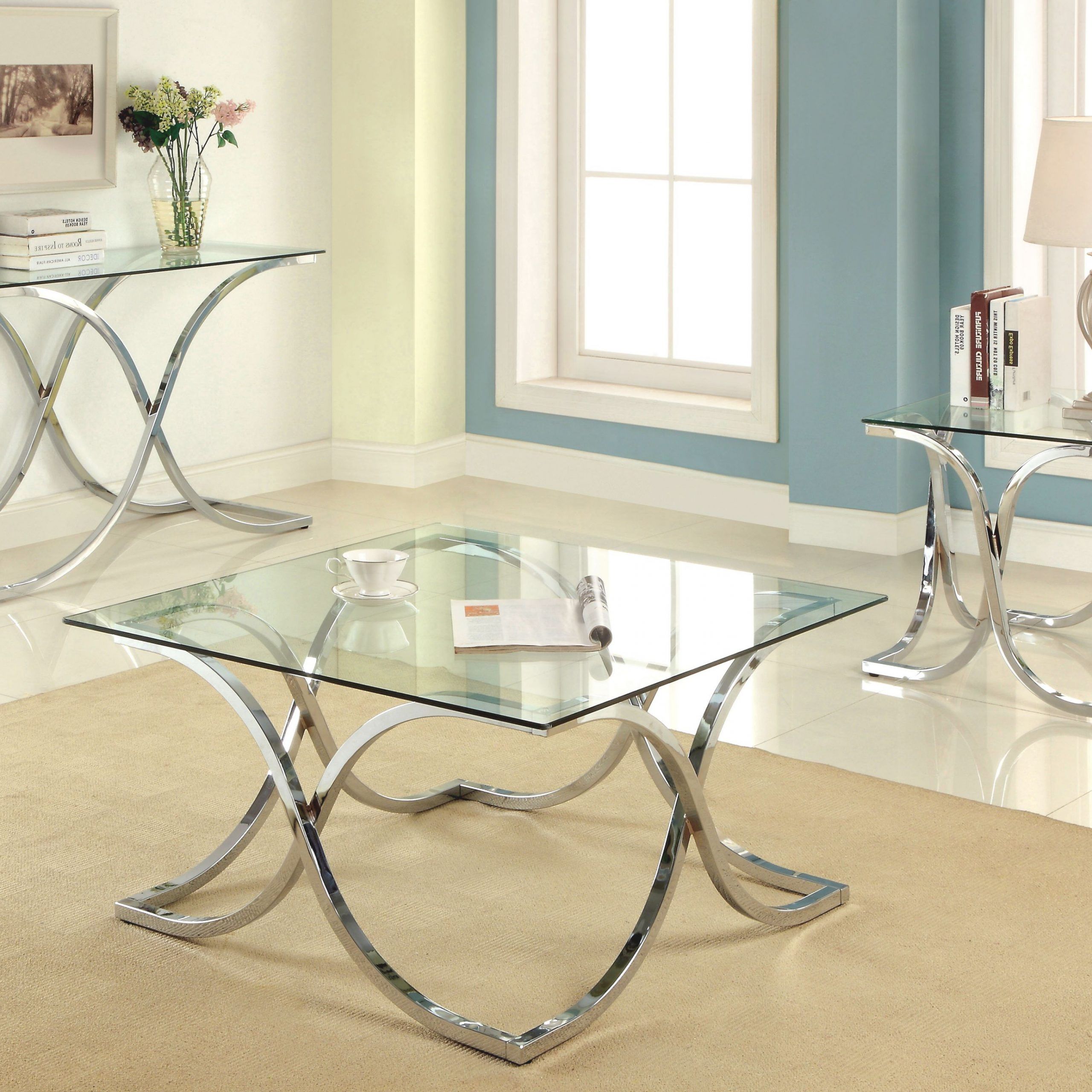 Most Recent 3 Piece Coffee Tables In Elegant 3 Piece Glass Coffee Table Set – Awesome Decors (View 3 of 20)