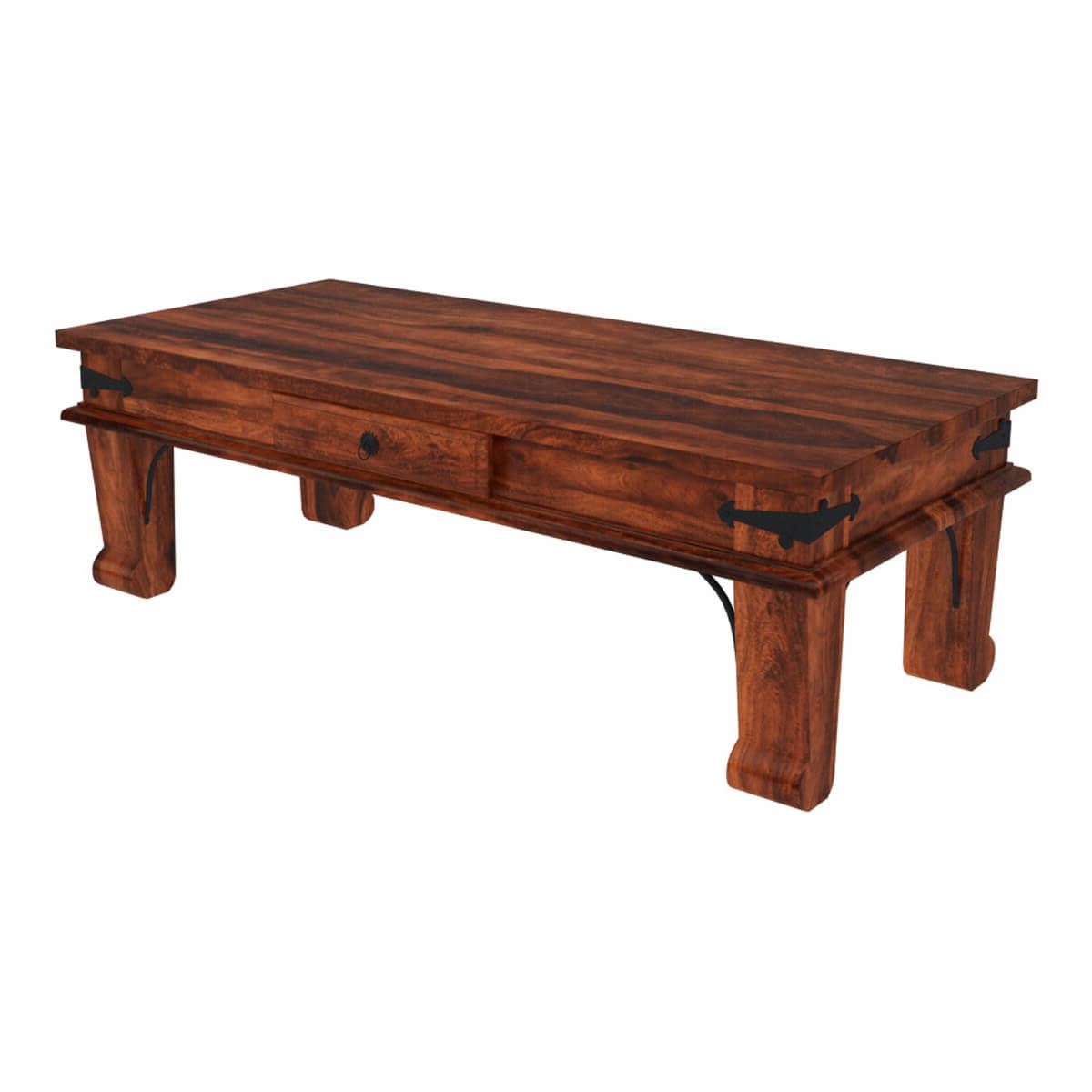 Most Recent Wood Rectangular Coffee Tables For Rustic Solid Wood Rectangular One Drawer Urban Shaker (Gallery 20 of 20)
