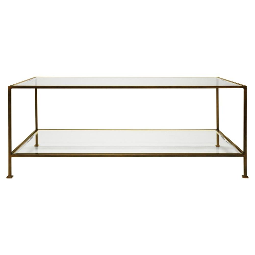 Most Recently Released Bronze Metal Rectangular Coffee Tables Intended For Kemp Modern Classic 2 Tier Rectangular Glass Bronze Coffee (View 12 of 20)