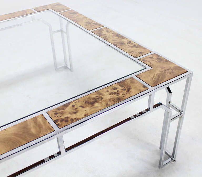 Most Recently Released Chrome And Glass Modern Coffee Tables Regarding Mid Century Modern, Chrome And Glass Square Coffee Table (View 13 of 20)