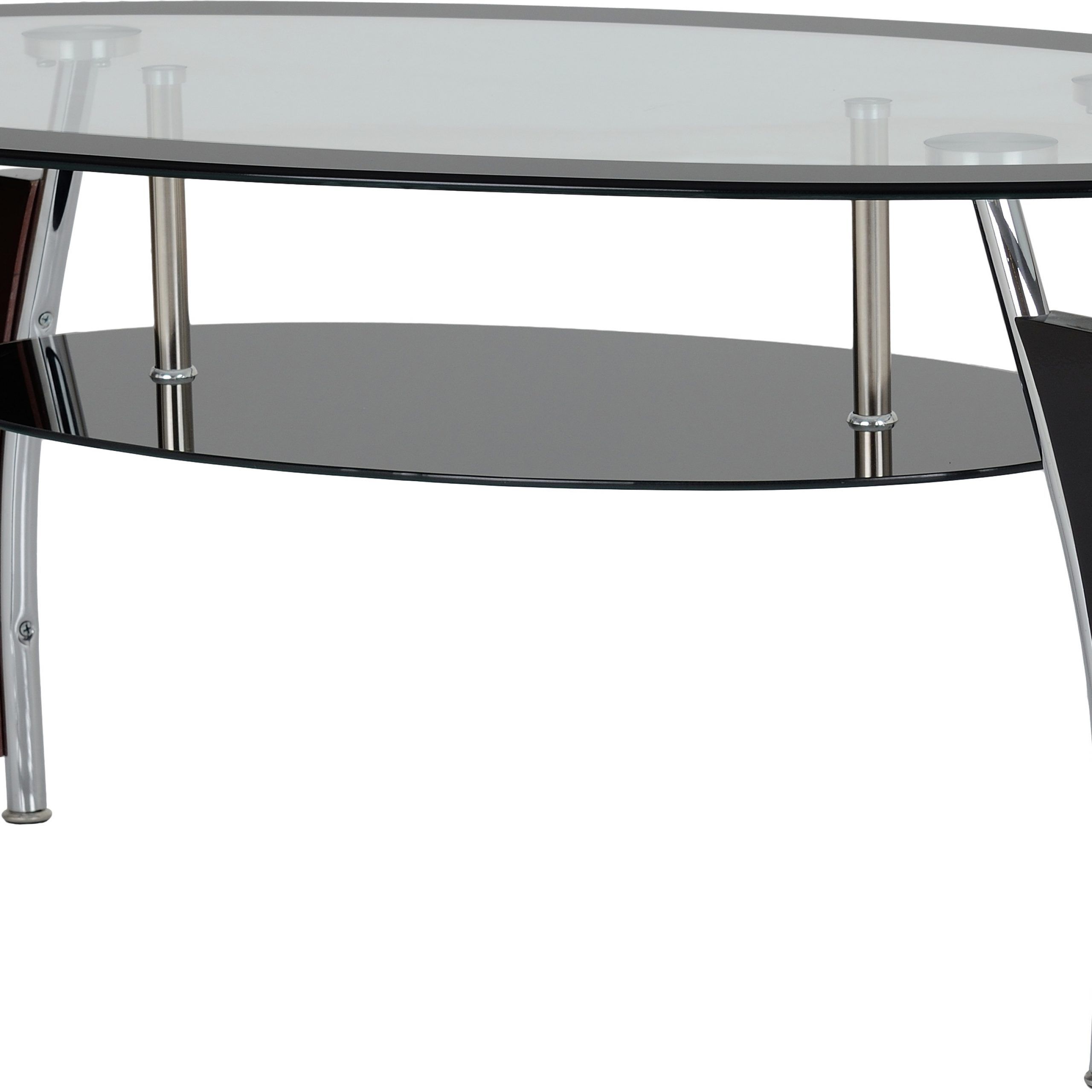 Most Recently Released Clear Glass Top Cocktail Tables Intended For Elena Coffee Table – Clear Glass/black Border/black Glass (Gallery 9 of 20)