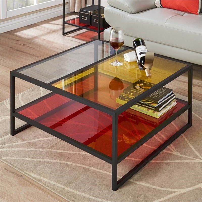 Most Recently Released Glass And Pewter Coffee Tables Regarding Furniture Of America Tia Contemporary Glass Top Coffee (Gallery 6 of 20)