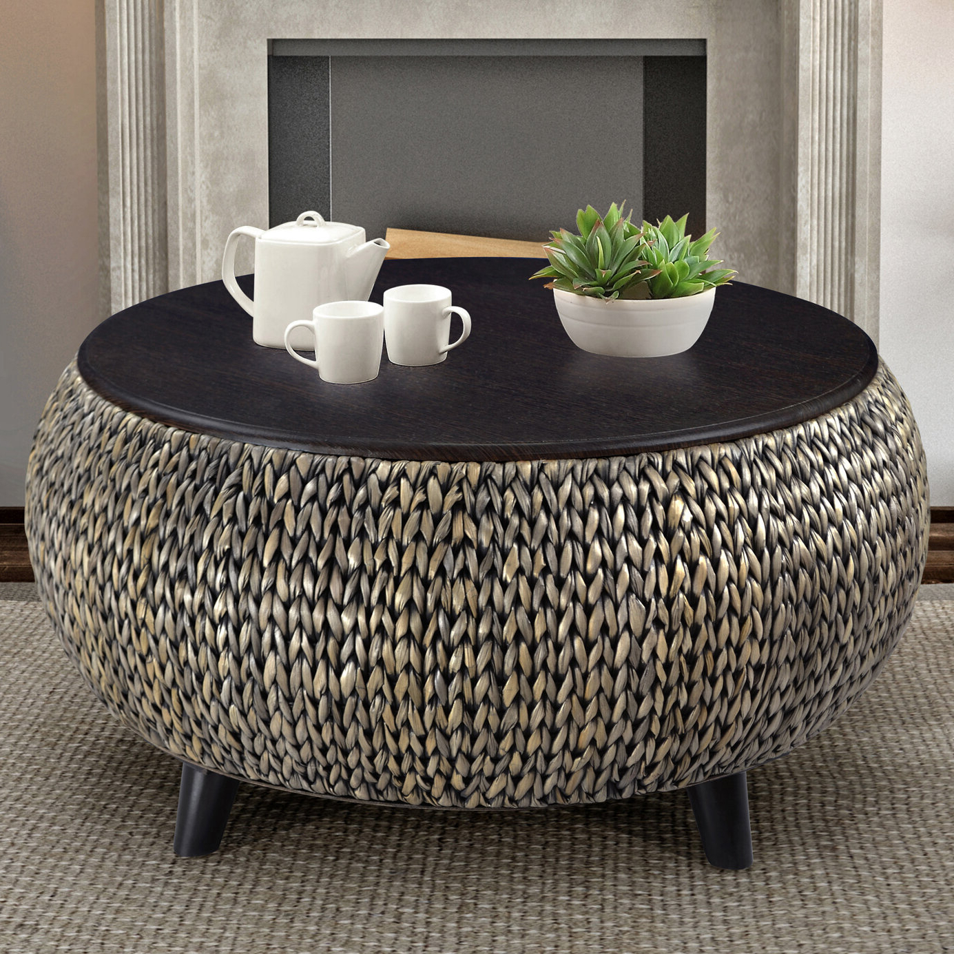 Most Recently Released Gray Driftwood Storage Coffee Tables Within Grey Coffee Table With Storage – Winners Only Hartford (View 17 of 20)