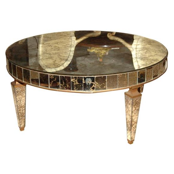 Most Recently Released Mirrored Cocktail Tables Intended For A 1950's Round Mirrored Cocktail Table At 1stdibs (Gallery 14 of 20)