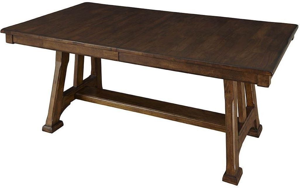 Most Recently Released Warm Pecan Coffee Tables Regarding Ozark 92" Warm Pecan Extendable Trestle Dining Table (Gallery 15 of 20)
