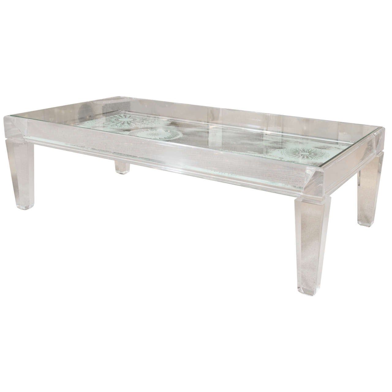 Most Up To Date Acrylic Coffee Tables Regarding Mid Century Lucite Coffee Table For Sale At 1stdibs (View 17 of 20)