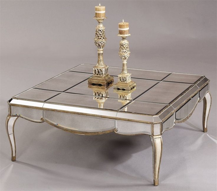 Most Up To Date Gold Cocktail Tables With Regard To Bassett Mirror – Square Mirrored Cocktail Table In Gold (View 17 of 20)