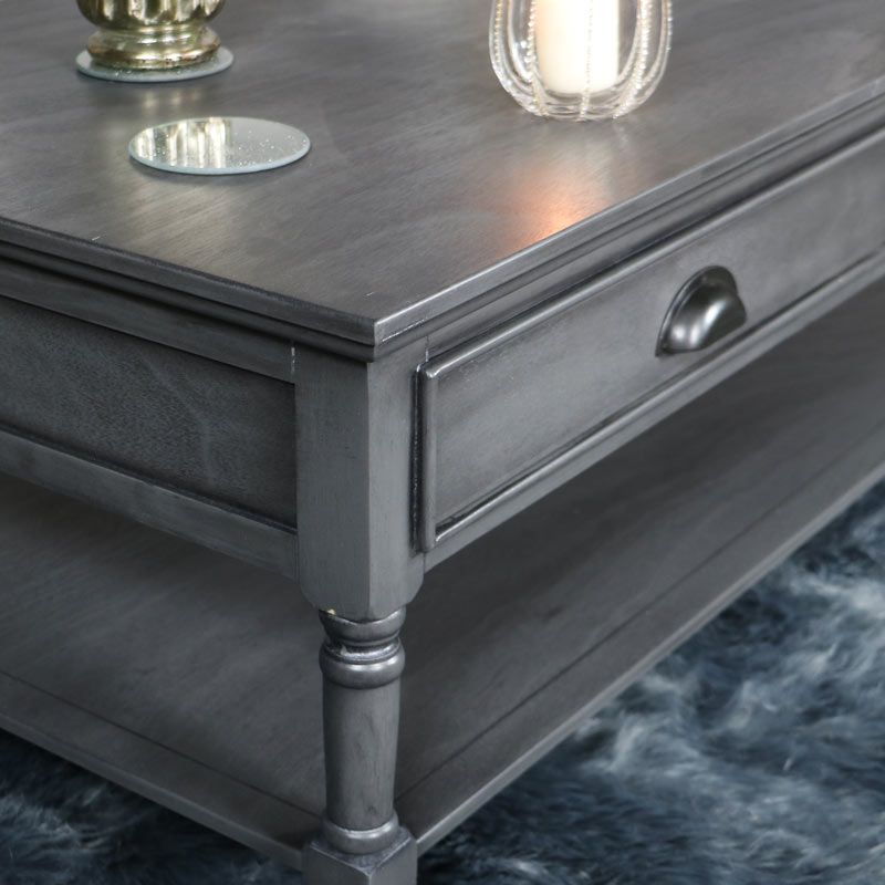 Most Up To Date Gray And Black Coffee Tables In Large Dark Grey Coffee Table – Lancaster Range – Melody (View 7 of 20)