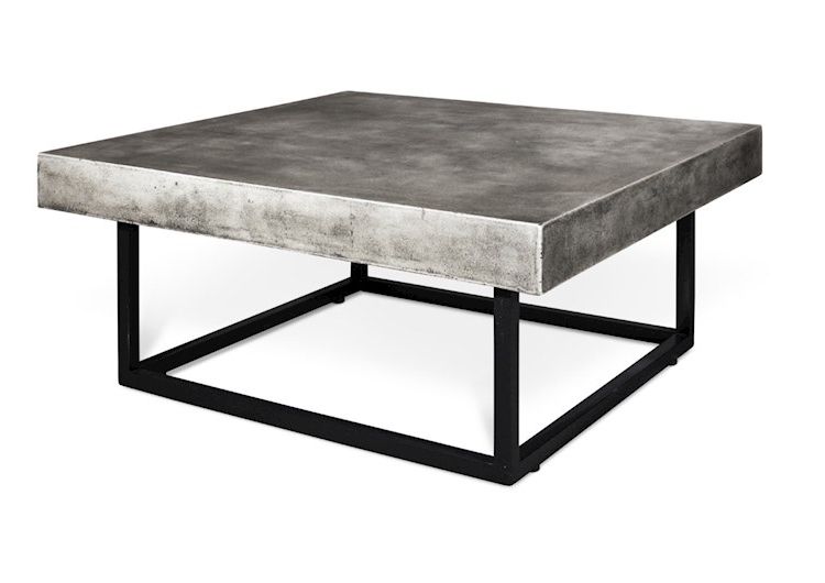 Most Up To Date Gray And Black Coffee Tables Inside Miami Concrete Dark Gray Coffee Table (View 14 of 20)
